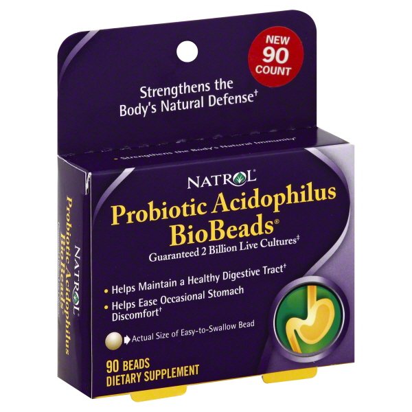 Natrol BioBeads Probiotic Acidophilus Complex EasytoSwallow Beads