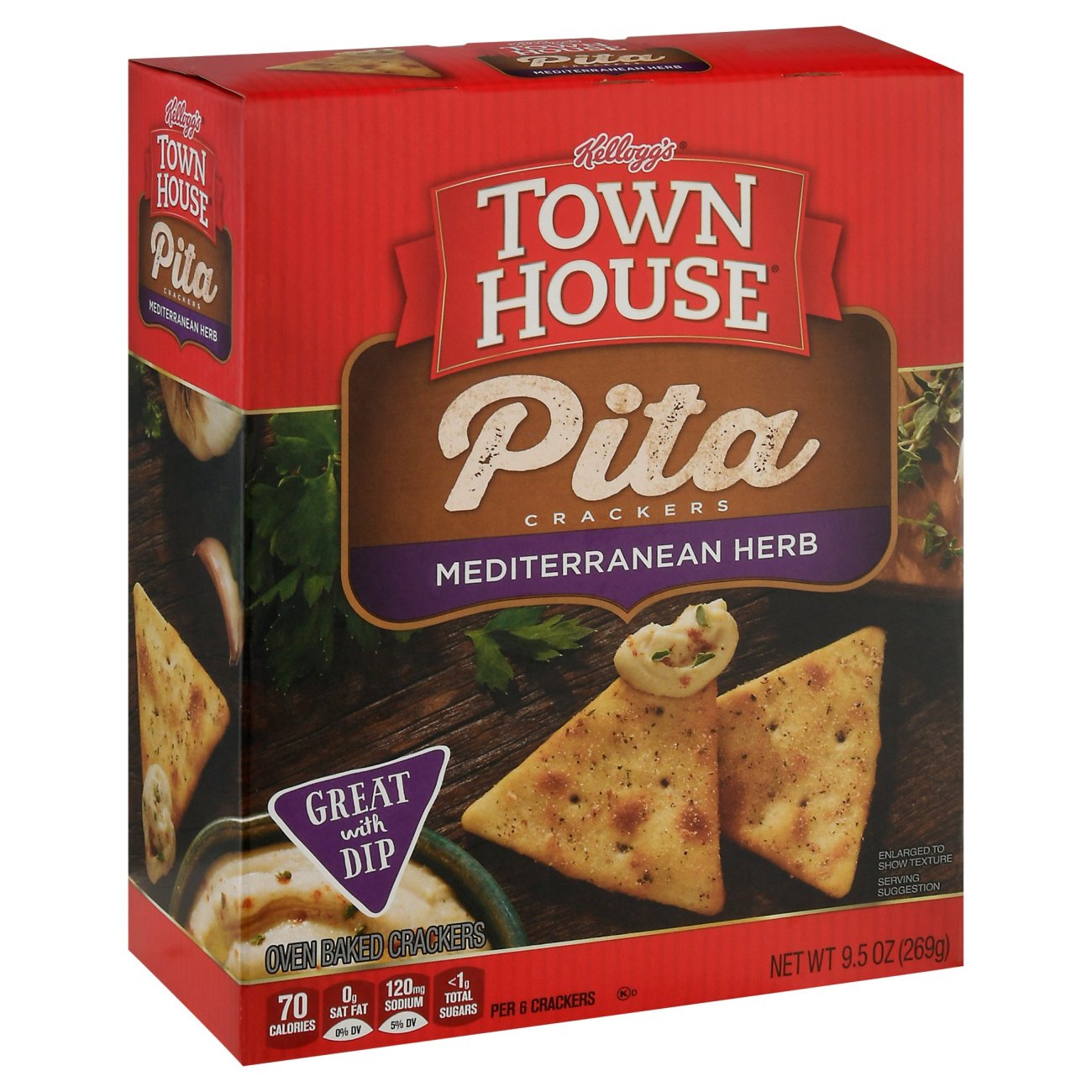 Keebler Town House Pita Mediterranean Herb Oven Baked Crackers - Shop ...