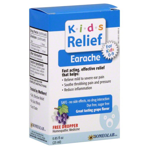 Homeolab USA Kids Relief Earache For Ages 09 Grape Flavor Shop