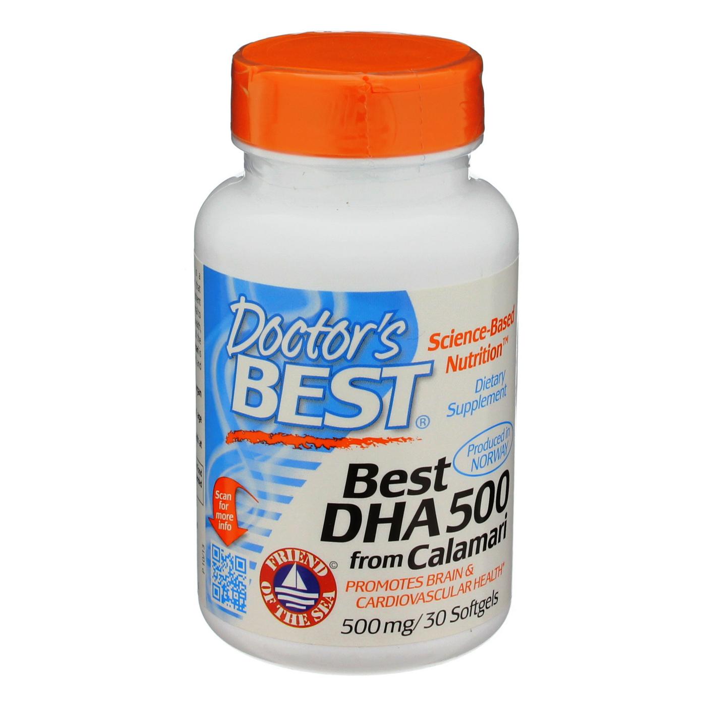 Doctor's Best DHA 500 mg from Calamari Softgel Capsules; image 1 of 2