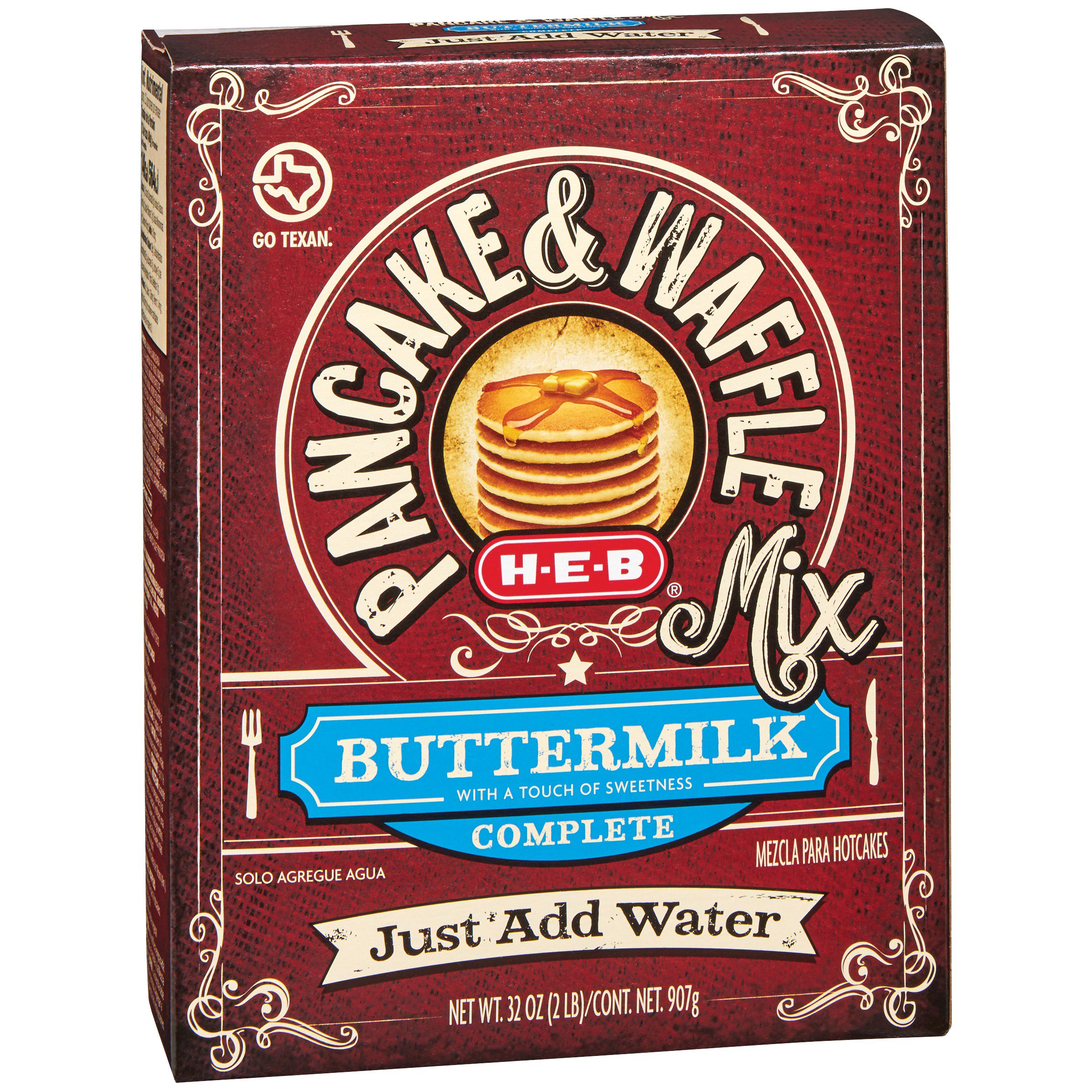 H E B Buttermilk Complete Pancake Waffle Mix Shop Pancake Mixes At H E B