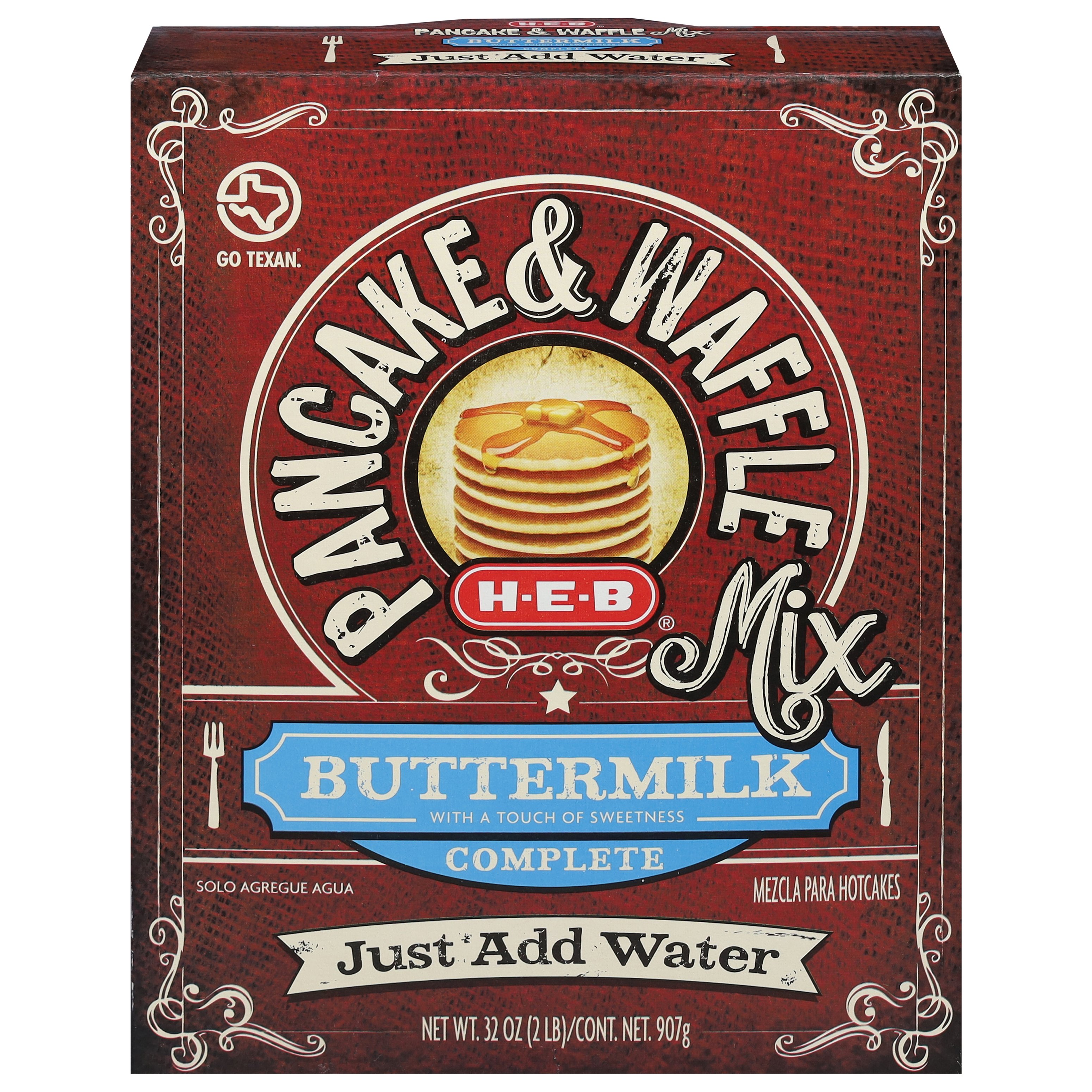 H E B Buttermilk Complete Pancake Waffle Mix Shop Pancake Mixes At H E B