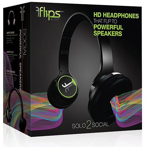 Flips Audio Flips Collapsible Headphones and Stereo Speakers Black