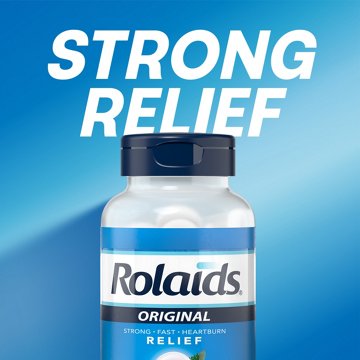 Rolaids Original Strength Antacid Chewable Tablets, Heartburn Relief, Mint Flavor