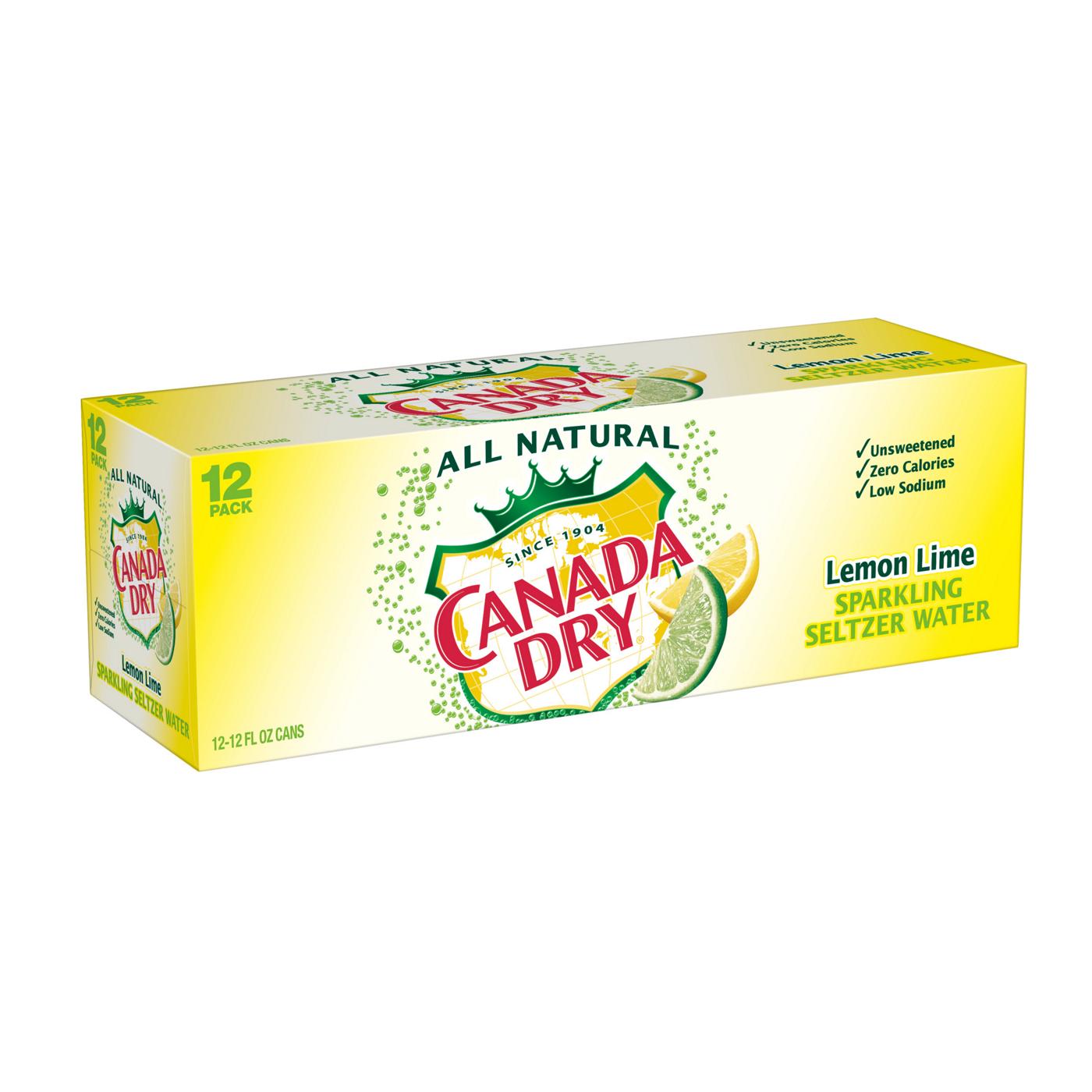 Canada Dry Lemon Lime Sparkling Seltzer Water 12 PK Cans; image 1 of 3