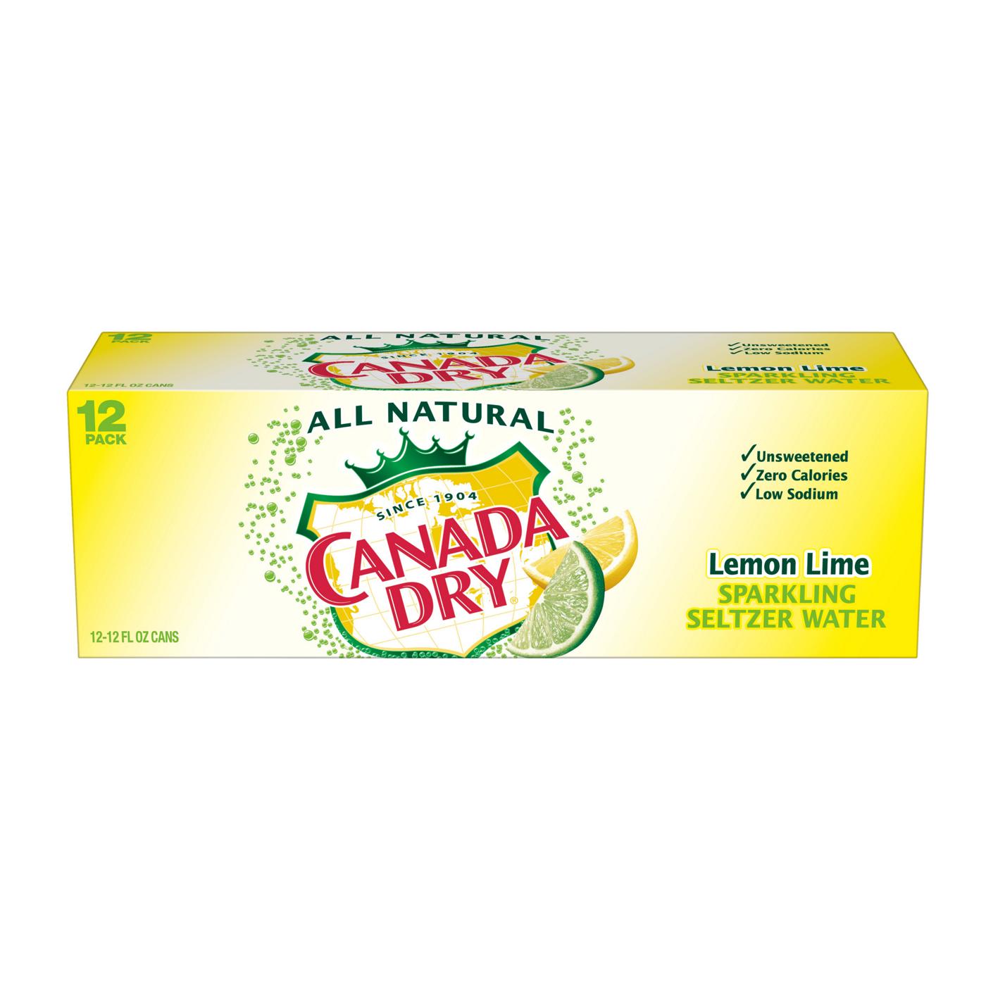 Canada Dry Lemon Lime Sparkling Seltzer Water 12 PK Cans; image 3 of 3