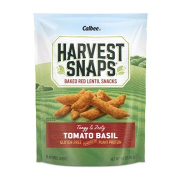 Calbee Harvest Snaps Tomato Basil Baked Red Lentil Snack Crisps