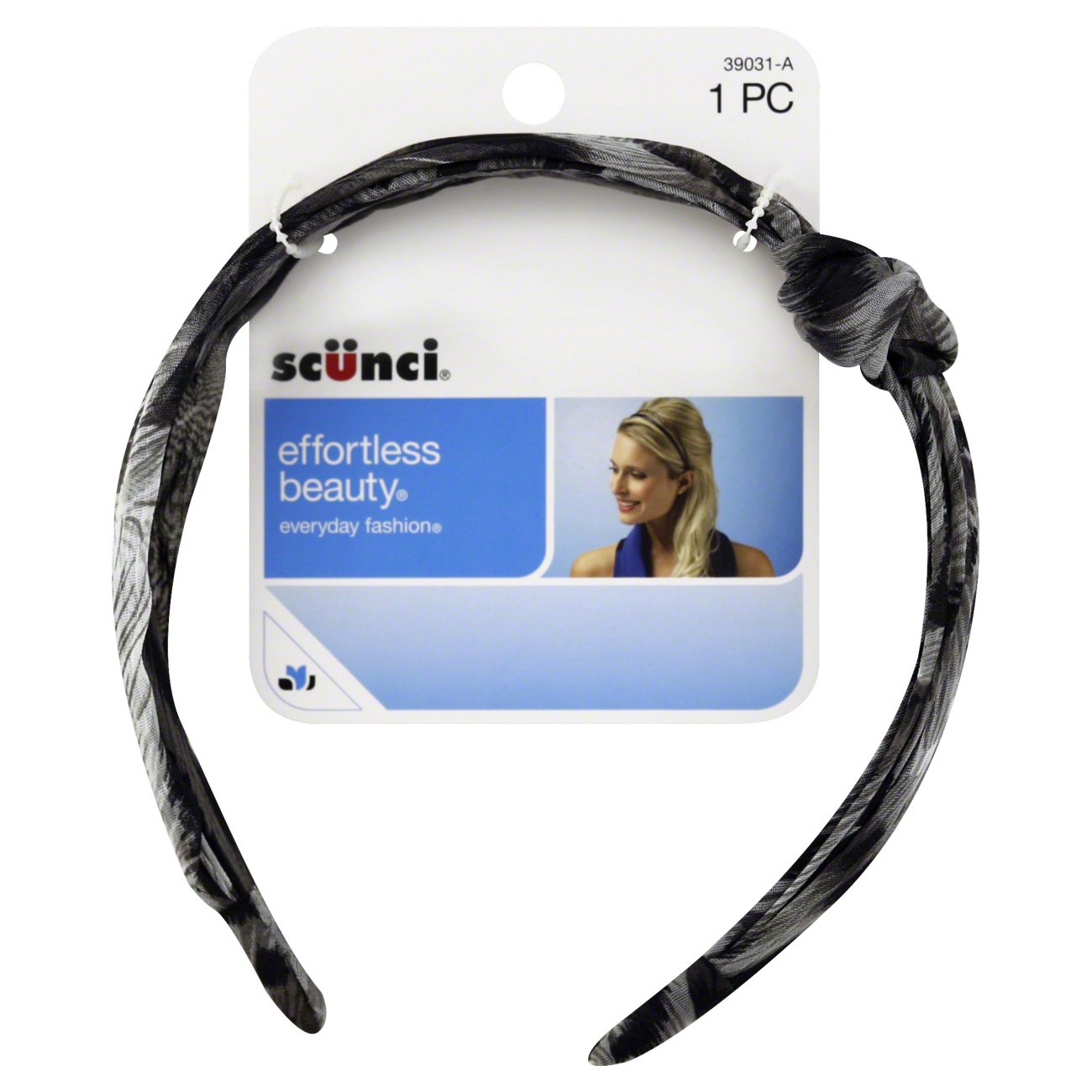 Scunci Effortless Beauty Fabric Covered 1 Inch Knotted Print Headband