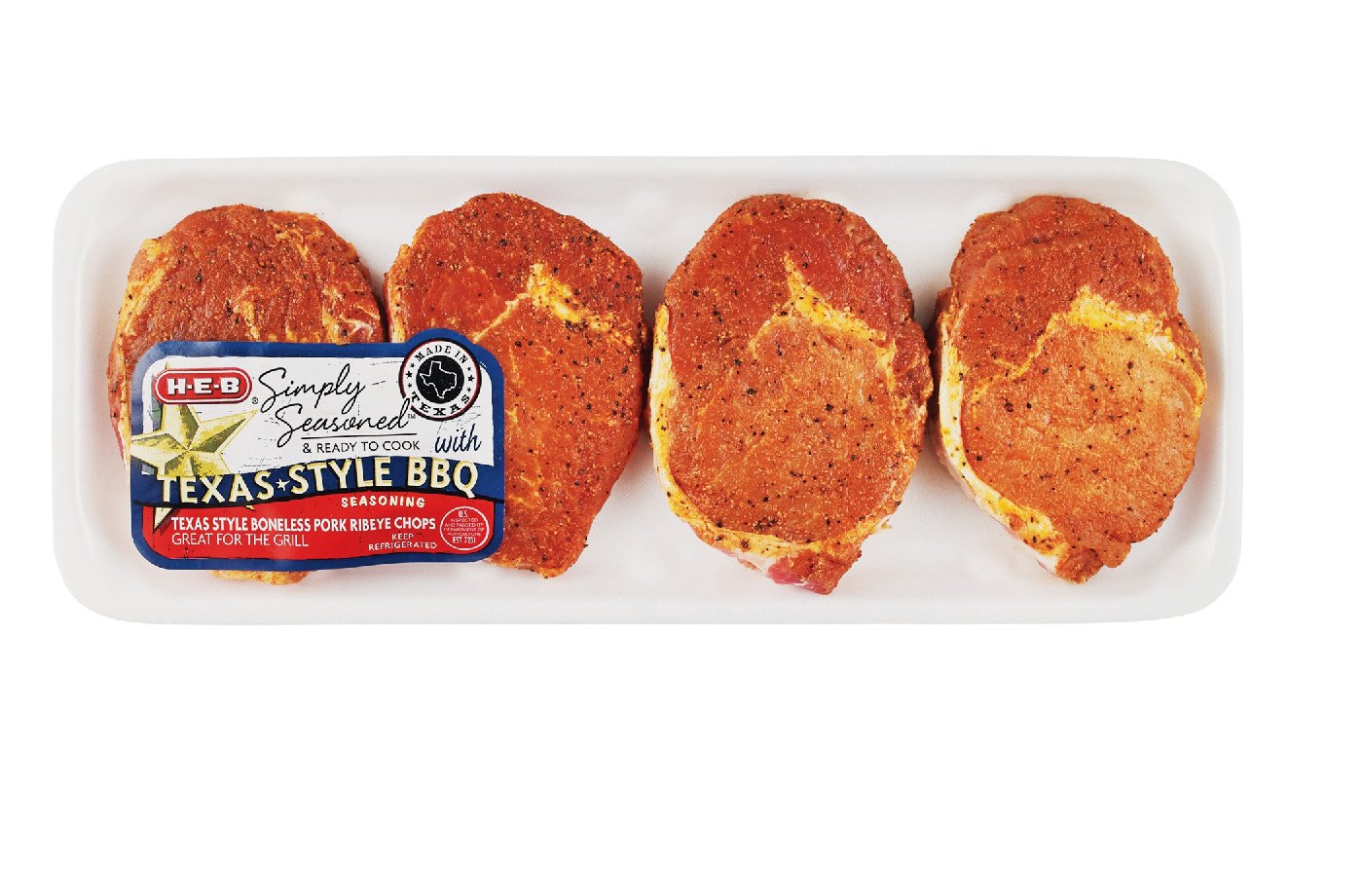 H-E-B Simply Seasoned Boneless Ribeye Pork Chops - Texas Style BBQ ...