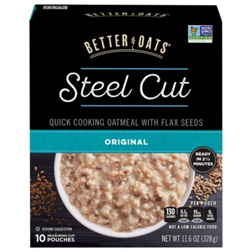 Better Oats Steel Cut Instant Oatmeal - Original, 10 ct