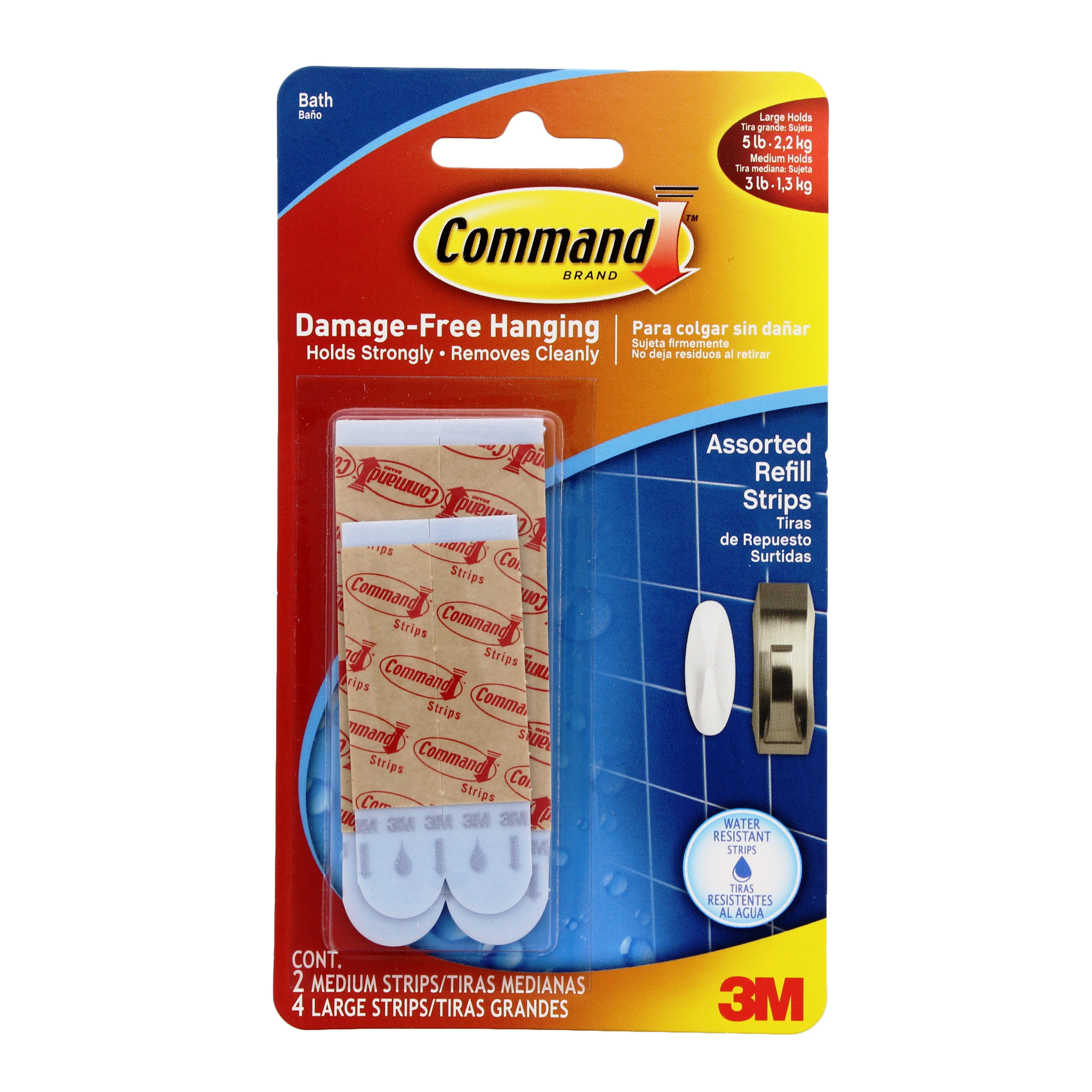 Command Water Resistant Refill Mounting Strips, Assorted Sizes Shop