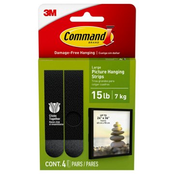 Command Large Picture Hanging Strips - Black, 4 pk