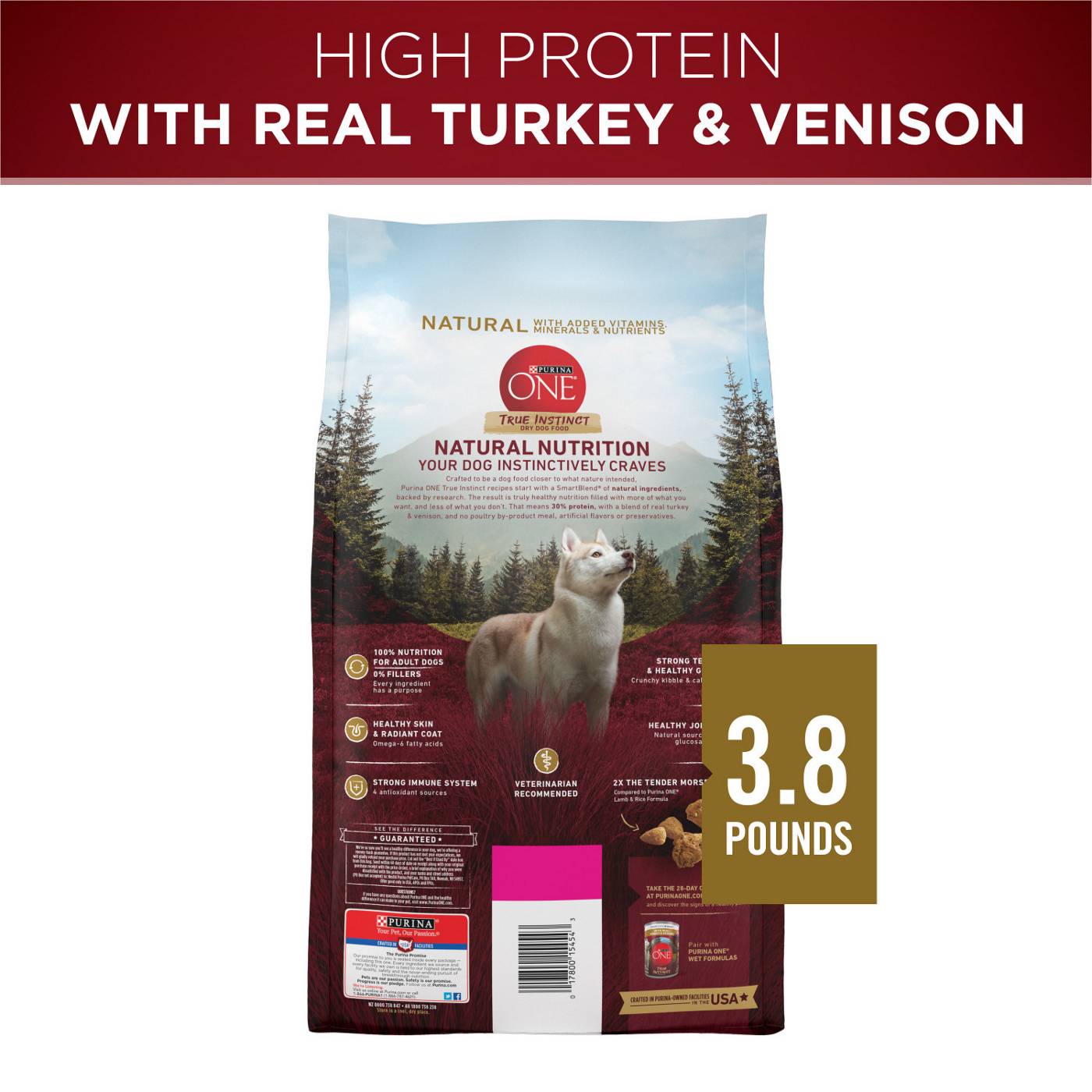 Purina ONE True Instinct With A Blend Of Real Turkey and Venison Dry Dog Food; image 3 of 7