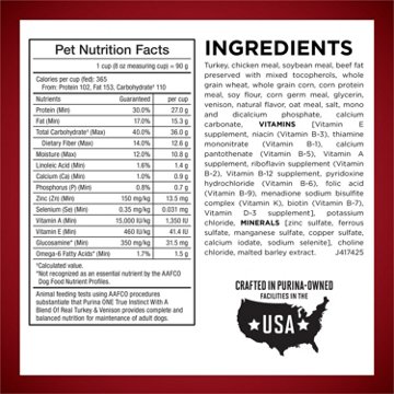 Purina ONE True Instinct With A Blend Of Real Turkey and Venison Dry Dog Food
