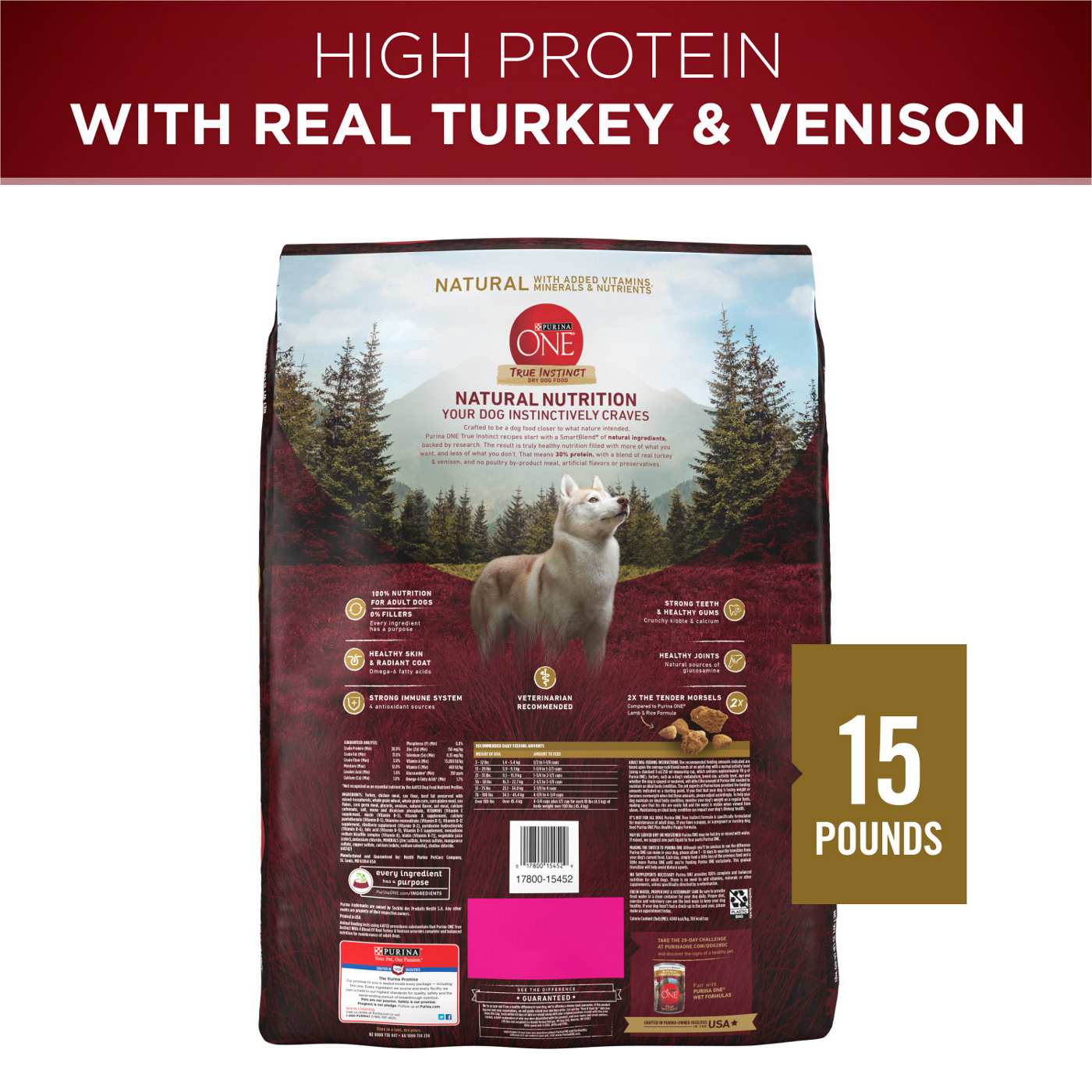 Purina ONE SmartBlend True Instinct Natural Turkey & Venison Dry Dog Food; image 4 of 7