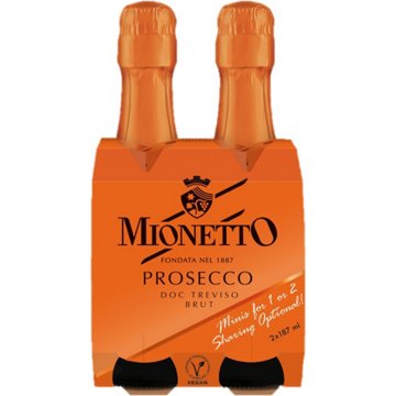 Mionetto Prosecco Doc Treviso Brut Italy Sparkling Wine 2 pk Bottles, 187 mL