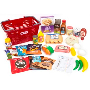 H-E-B Beyond Imagination! Dinner Play Food Shopping Basket - Red