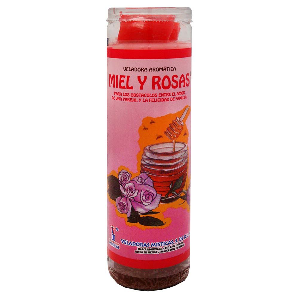 Brilux Miel y Rosas Candle - Red Wax, 8