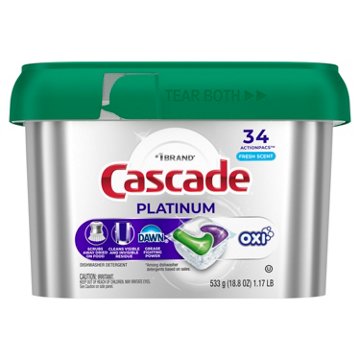Cascade Platinum Dishwasher Pods, Fresh Scent