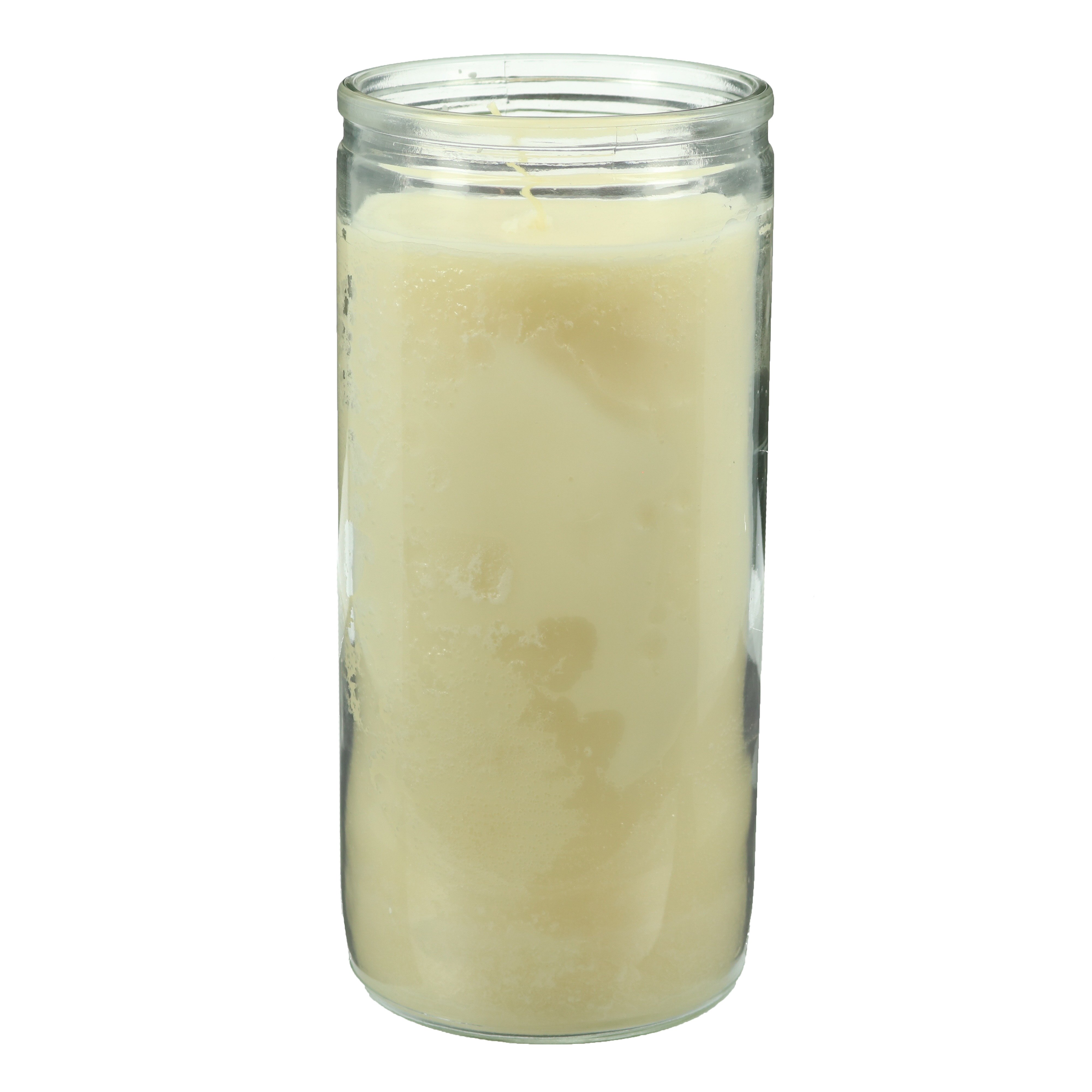 Brilux Clear Glass Candle - White Wax, 4"