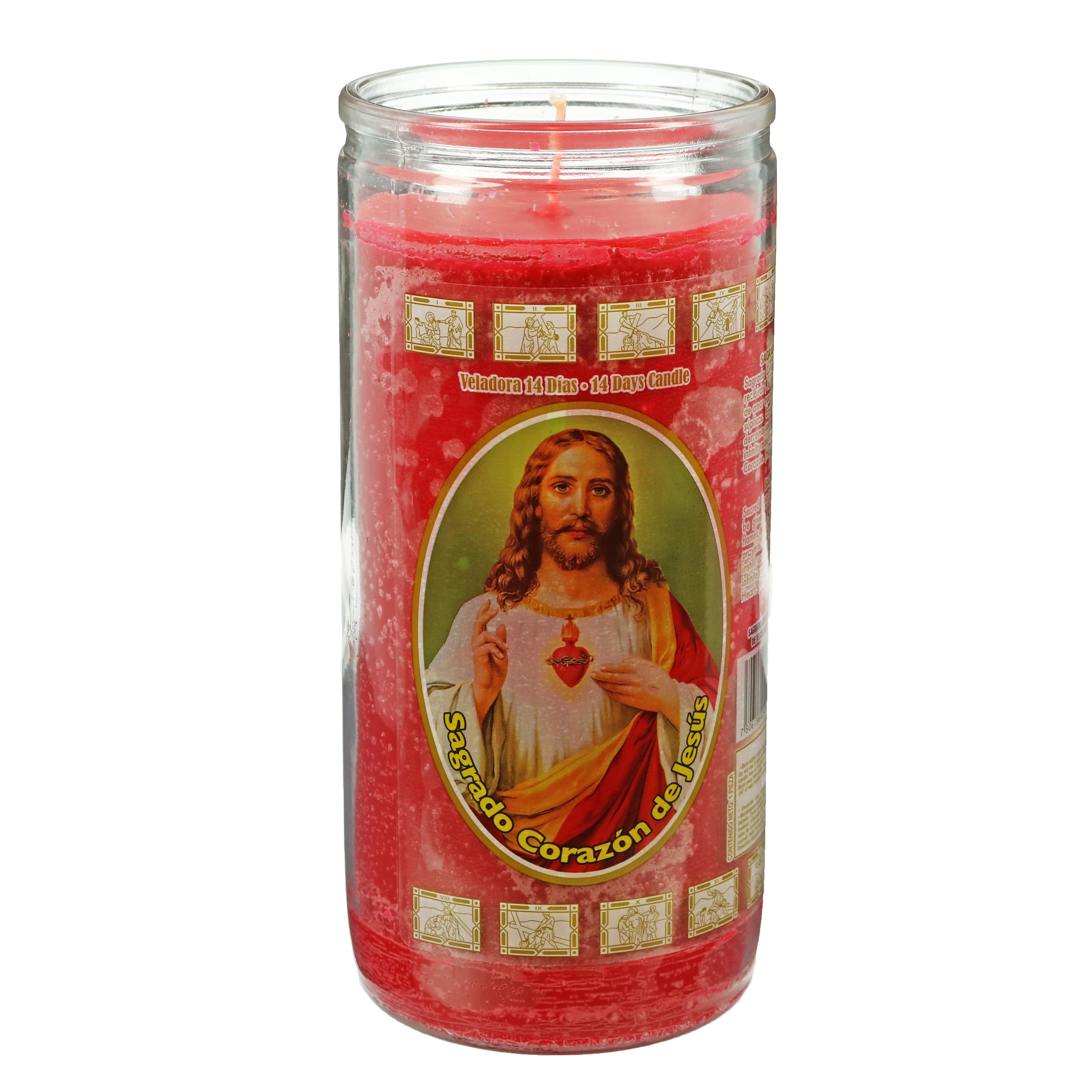 Brilux Sagrado Corazón de Jesús Religious Candle Red Wax Shop