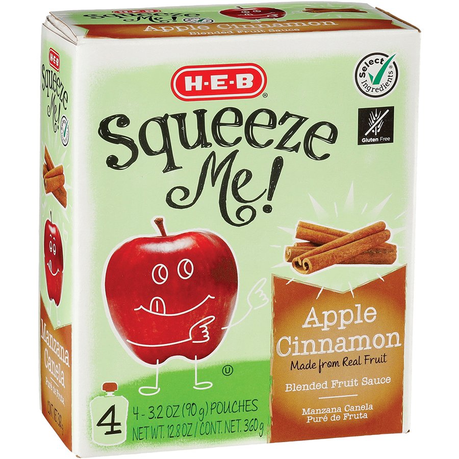 H-E-B Squeeze Me! Apple Cinnamon Applesauce Pouches - Shop Apples At H-E-B