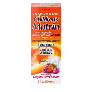 Children's Motrin Oral Suspension Dye-Free Berry, 4 oz