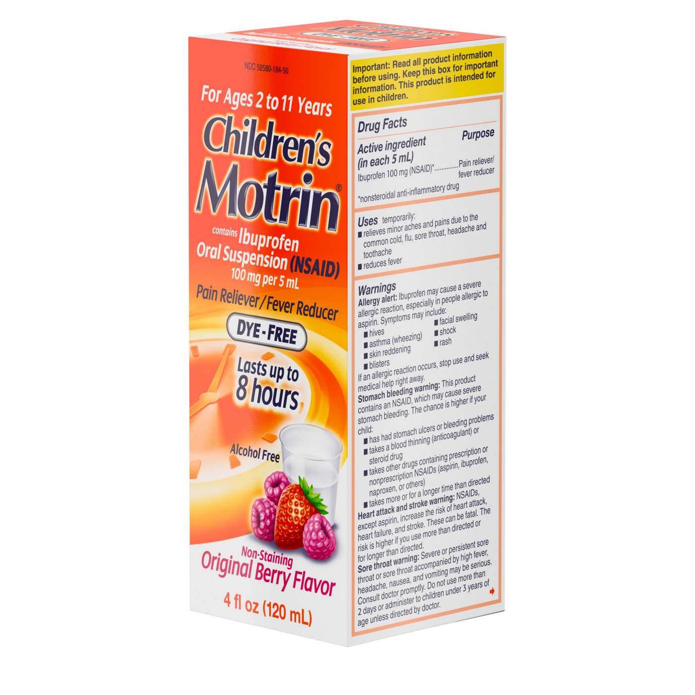 Children's Motrin Oral Suspension Dye-Free Berry; image 4 of 7