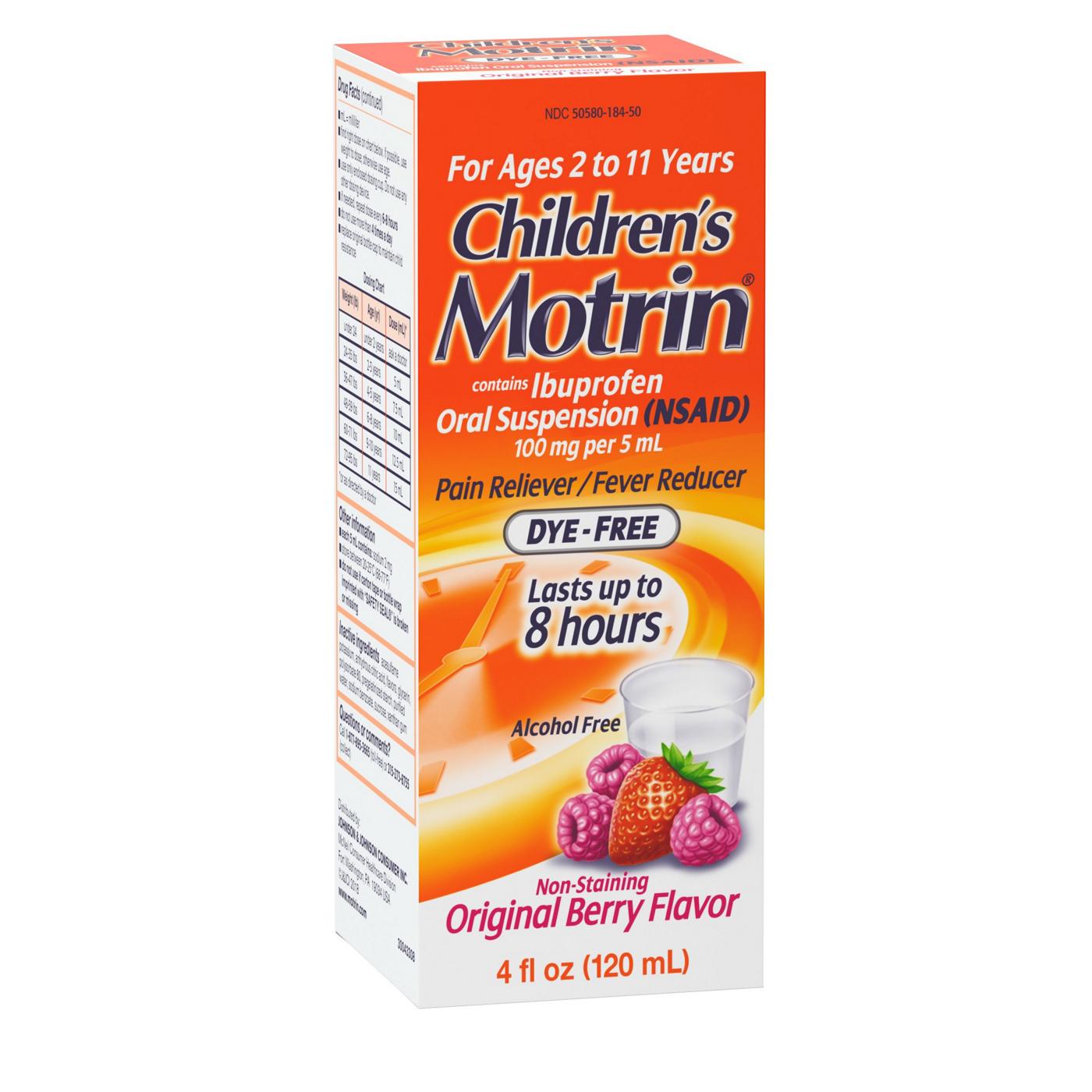 Children's Motrin Oral Suspension Dye-Free Berry; image 5 of 6
