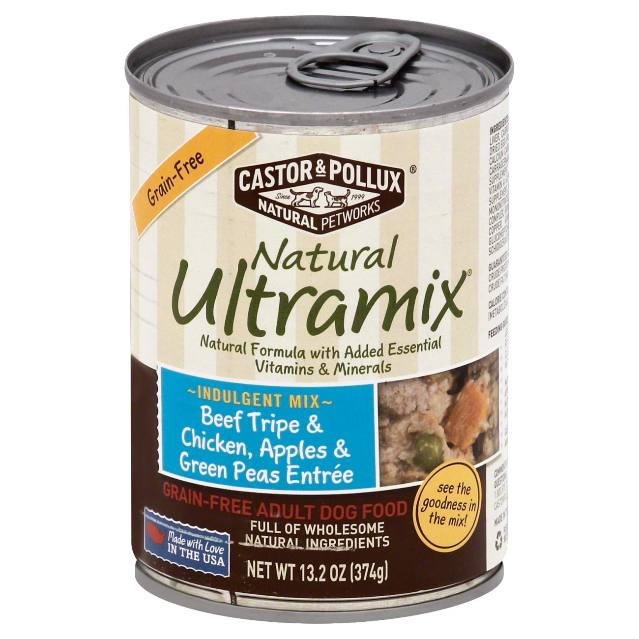 Castor & Pollux Natural Ultramix Beef Tripe, Chicken, Apples & Green