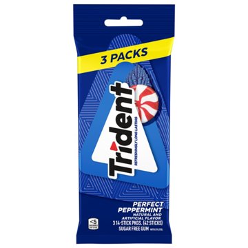 Trident Perfect Peppermint Sugar Free Chewing Gum, 3 pk, 42 pc