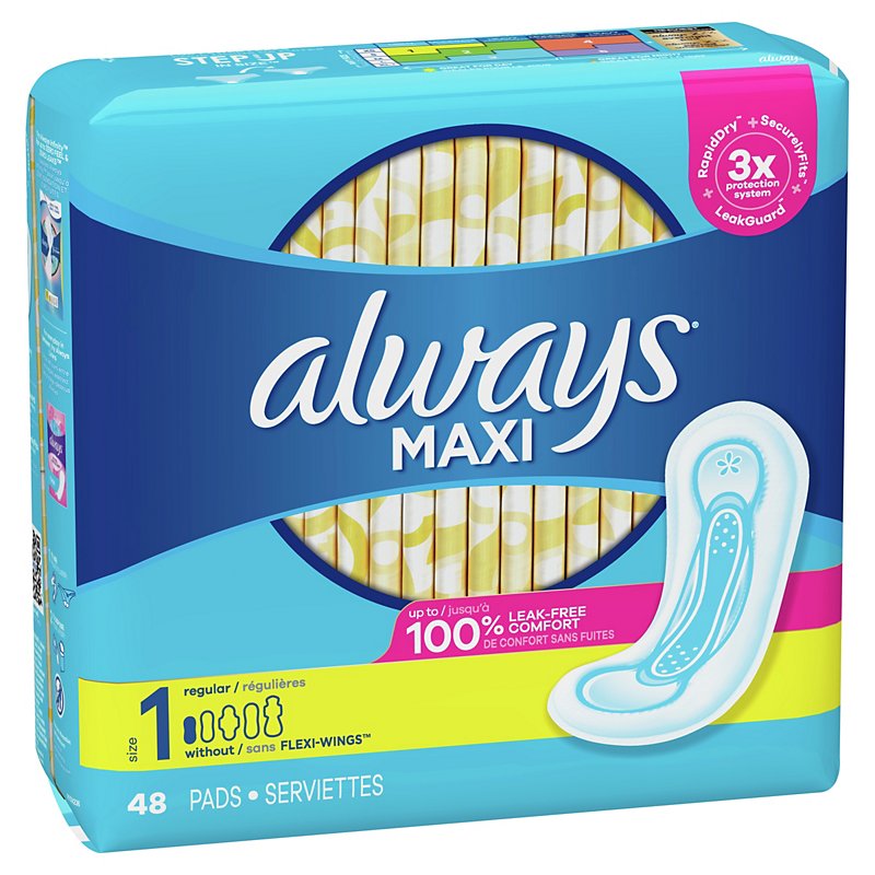 Always Maxi Pads Size 1 Regular Super Without Wings - Shop Feminine ...