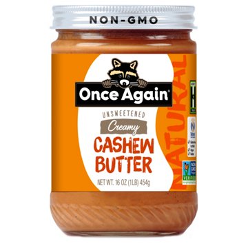 Once Again Unsweetened Creamy Cashew Butter, 16 oz