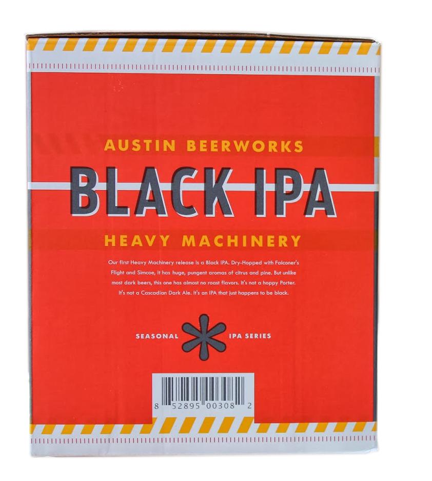 Austin Beerworks Heavy Machinery Black Indian Pale Ale; image 1 of 2