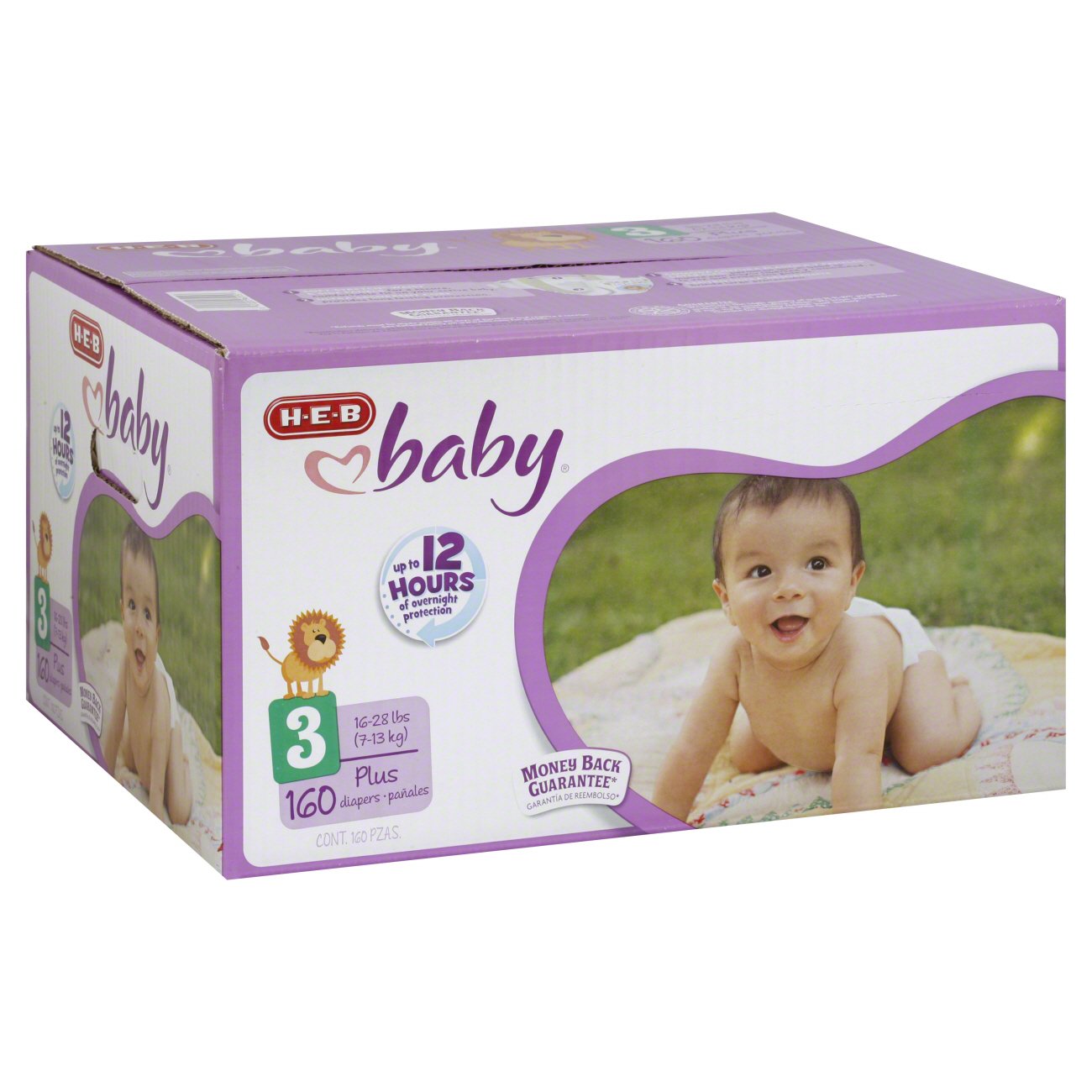 H-E-B Baby Plus Overnight Diapers – Size 3