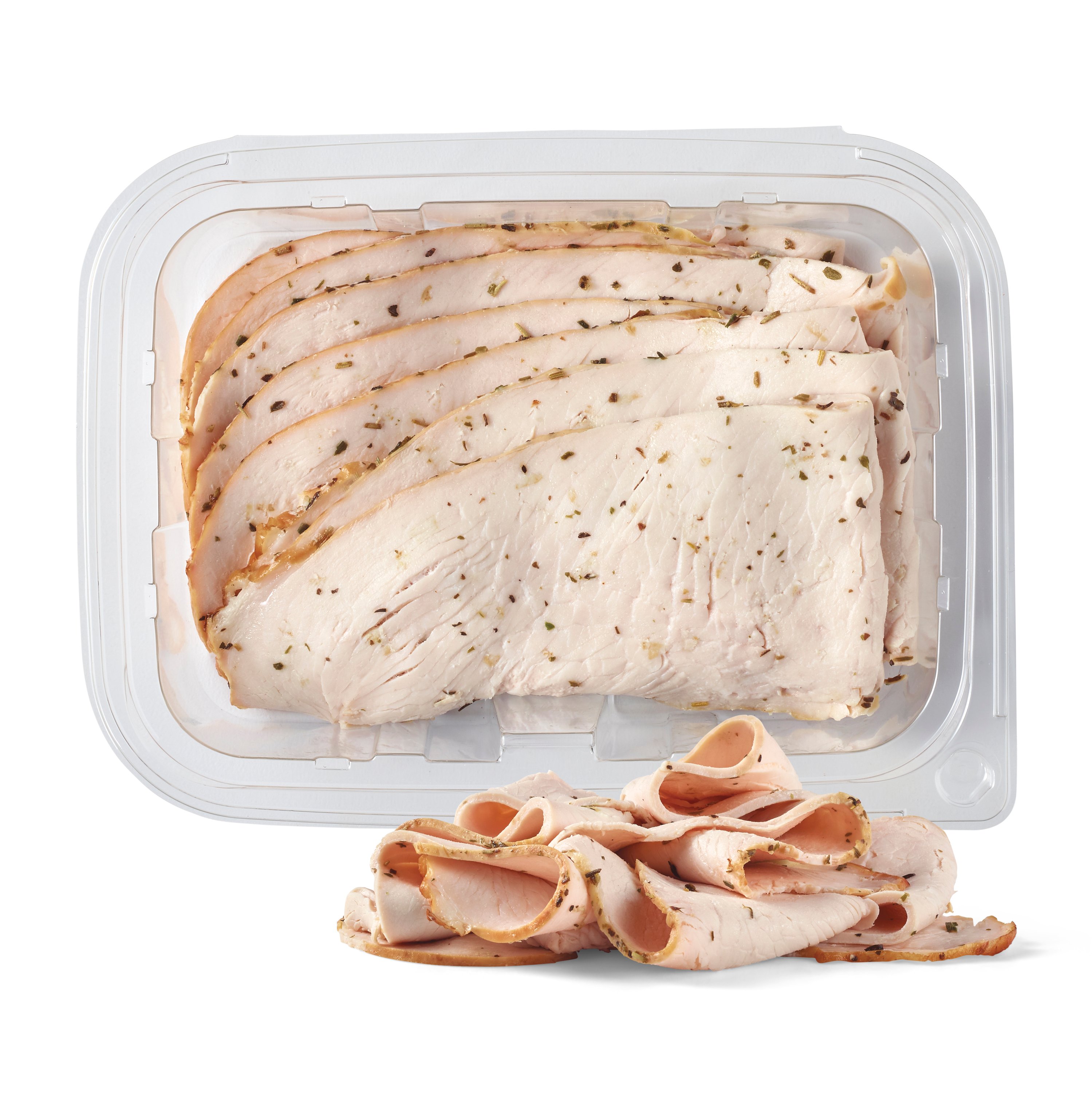 H-E-B Natural In-House Roasted Herb-Encrusted Turkey Breast, Sandwich Sliced, Avg. 0.75 lb