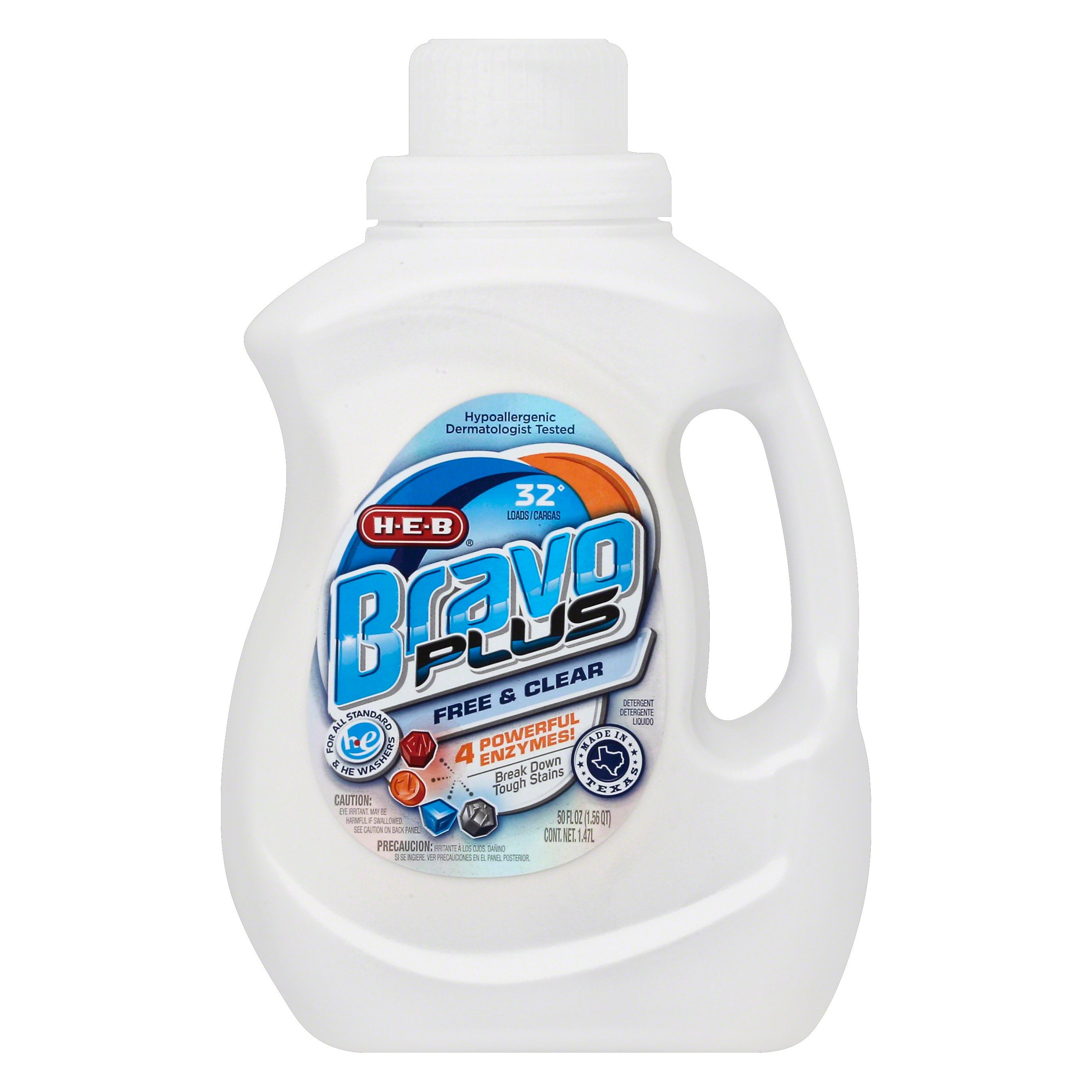 HEB Bravo Plus Free & Clear HE Liquid Laundry Detergent 32 Loads