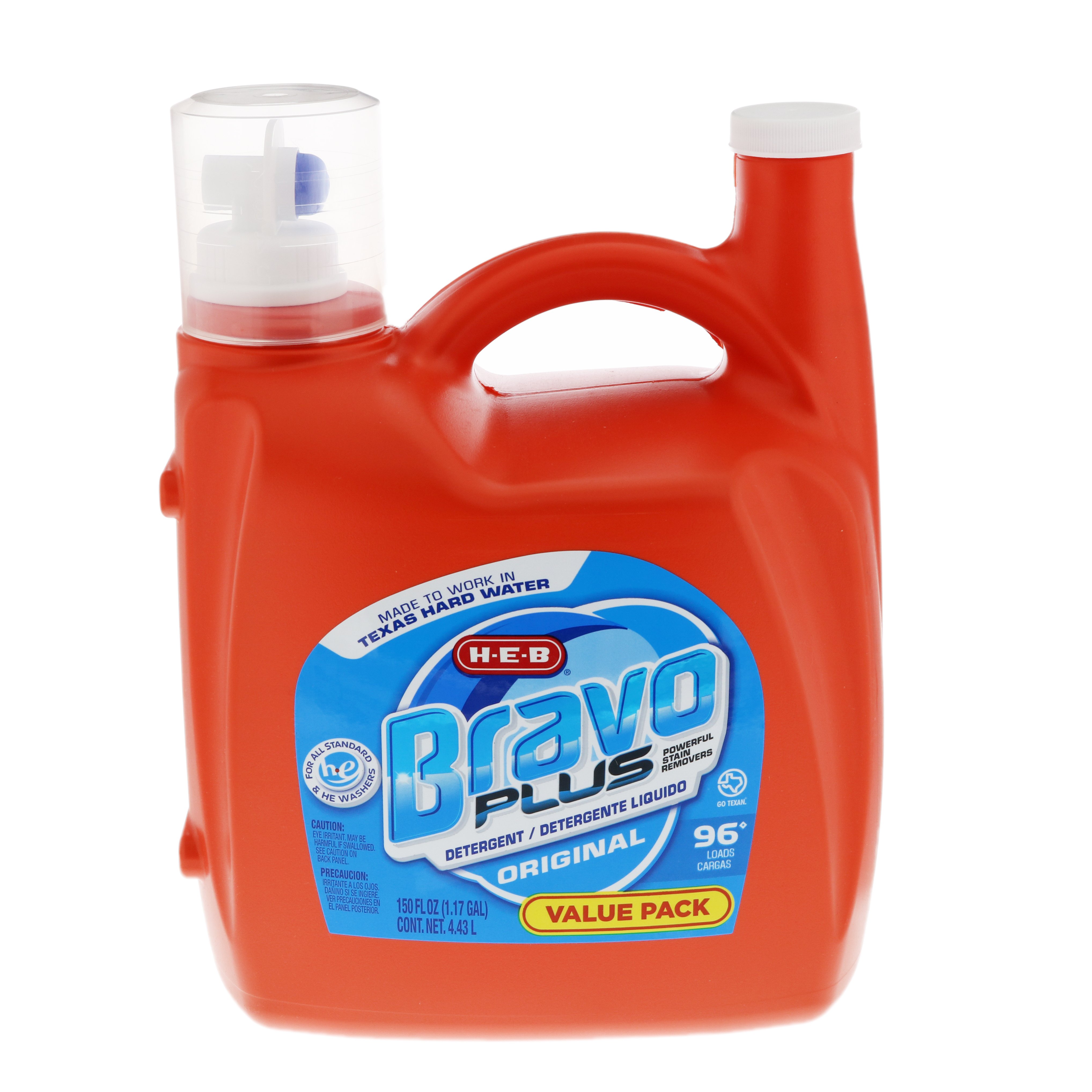 H E B Bravo Plus HE Original Liquid Laundry Detergent Value Pack 96 Loads