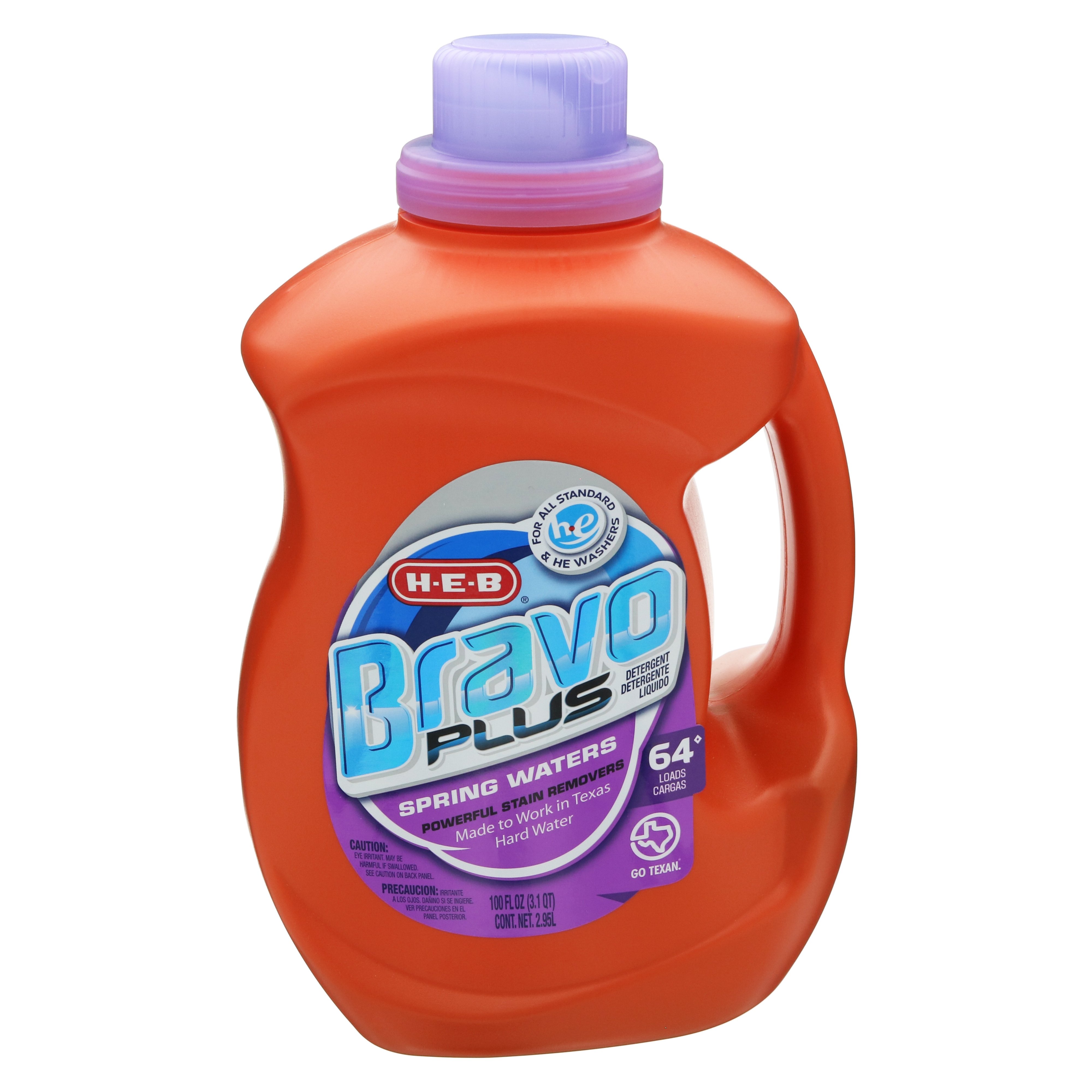 H-E-B Bravo Plus Liquid Detergent Spring Waters 64 Loads - Shop Laundry ...