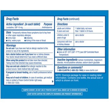Claritin Non-Drowsy 24 Hour Allergy Relief Tablets
