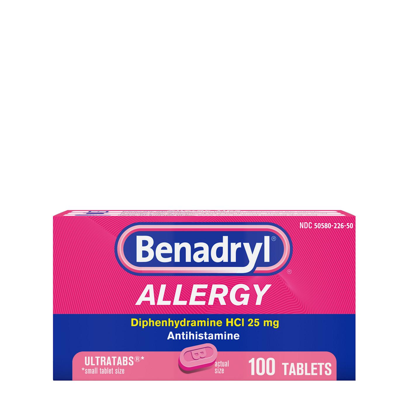Benadryl Ultratabs Antihistamine Allergy Relief Tablets; image 1 of 3
