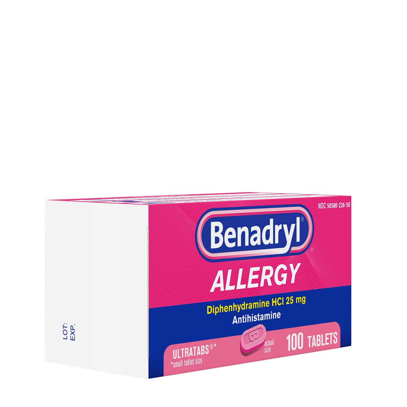 Benadryl Ultratabs Antihistamine Allergy Relief Tablets; image 2 of 3