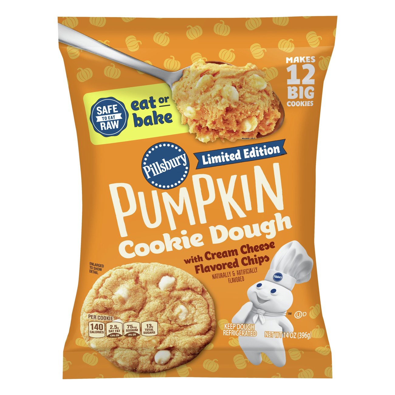 Pillsbury Pumpkin Cream Cheese Ready To Bake Cookie Dough Shop Biscuit Cookie Dough At H E B