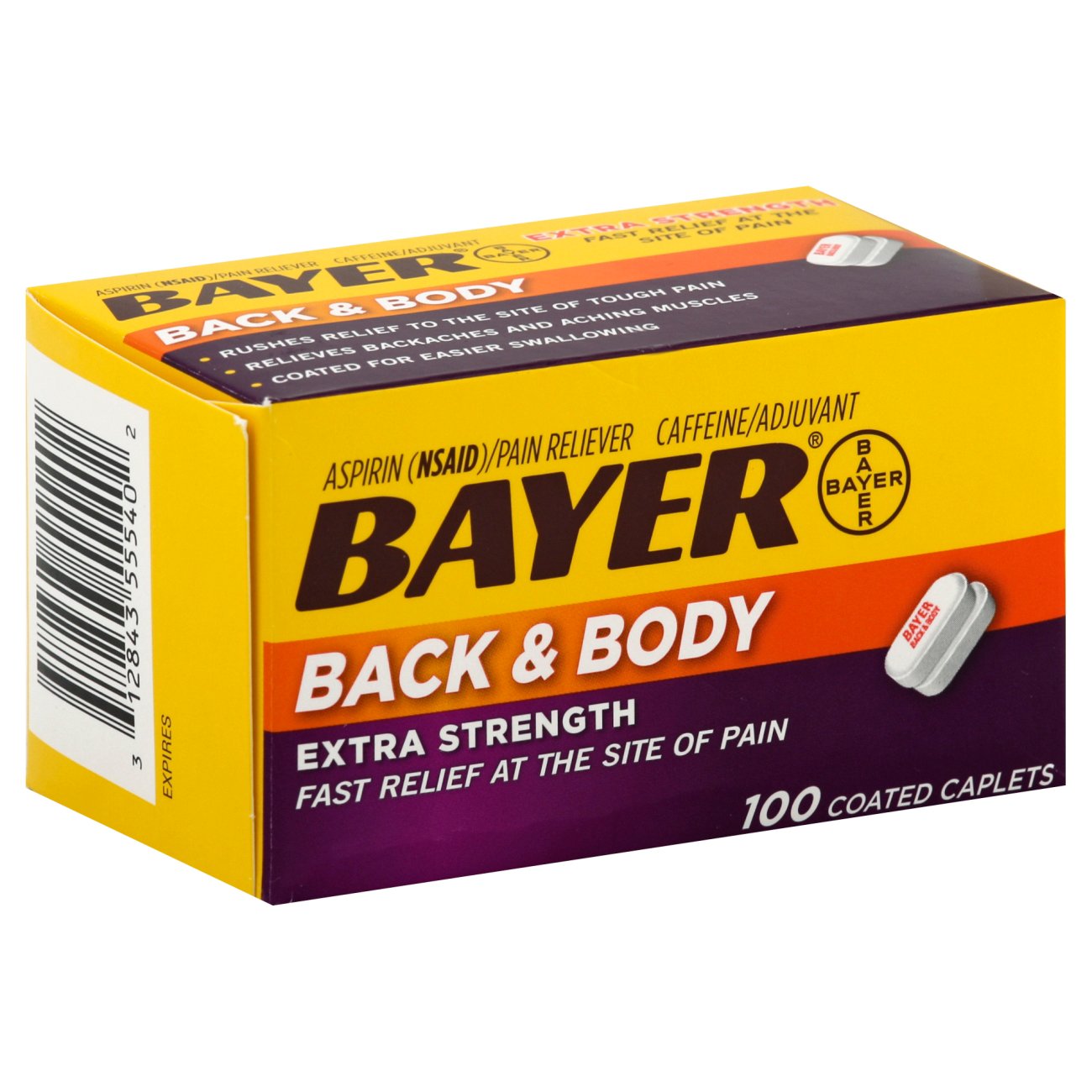 Bayer Back & Body Extra Strength Pain Reliever/Adjuvant Coated Caplets ...