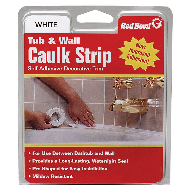 Red Devil Tub Wall Caulk Strip White, How To Apply Bathtub Caulk Strip