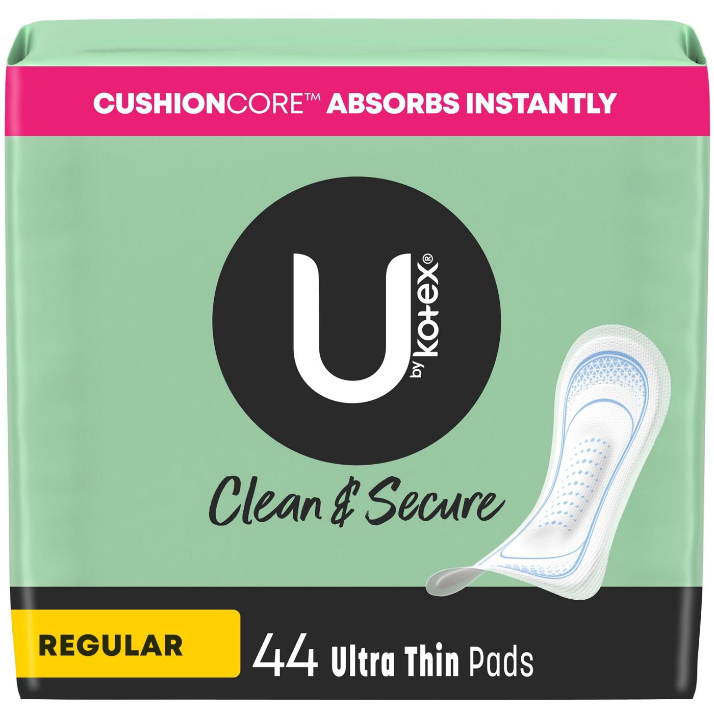 U by Kotex Clean & Secure Ultra Thin Pads - Regular; image 1 of 2