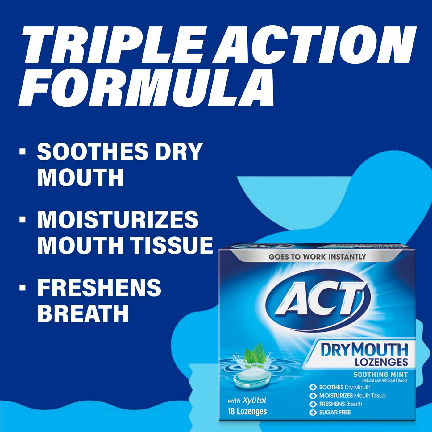ACT Dry Mouth Lozenges with Xylitol - Soothing Mint; image 5 of 5