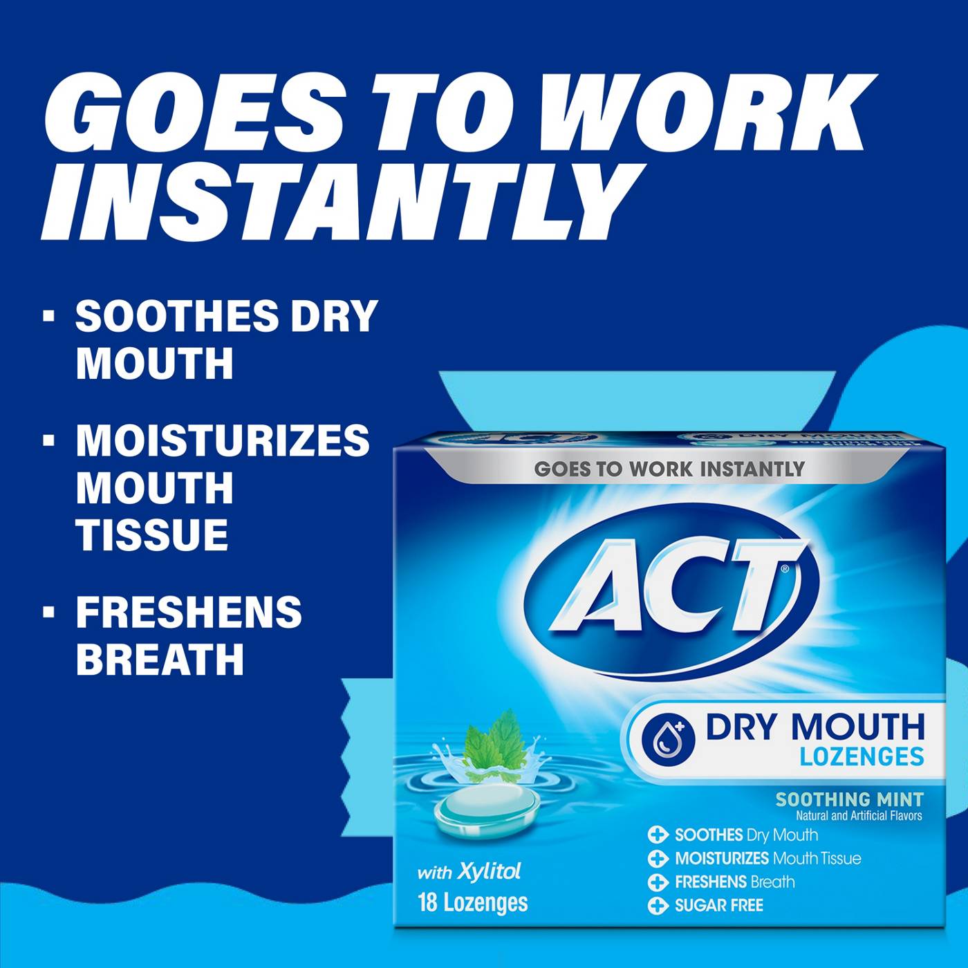ACT Dry Mouth Moisturizing Lozenges - Soothing Mint; image 9 of 10