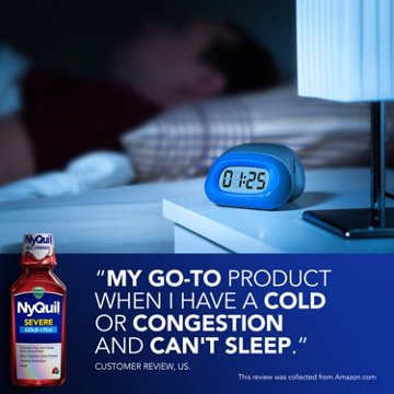 Vicks NyQuil SEVERE Cold & Flu Relief Liquid, Over-the-Counter Medicine, Powerful Multi-Symptom Nighttime Relief, Berry Flavor
