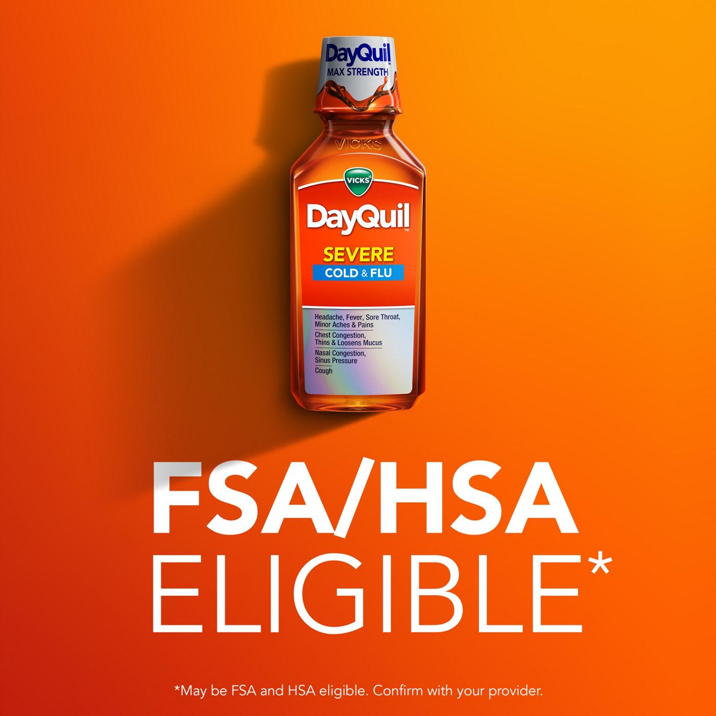 Vicks DayQuil SEVERE Cough, Cold & Flu Multi-Symptom Relief Liquid, Original Flavor; image 4 of 7